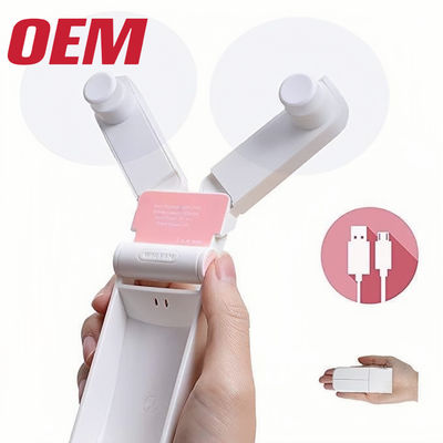 Mini ventilador de refrigeração portátil OEM Verão Ventilador portátil feito portátil Bateria de lítio foda plástico de verão desenho animado